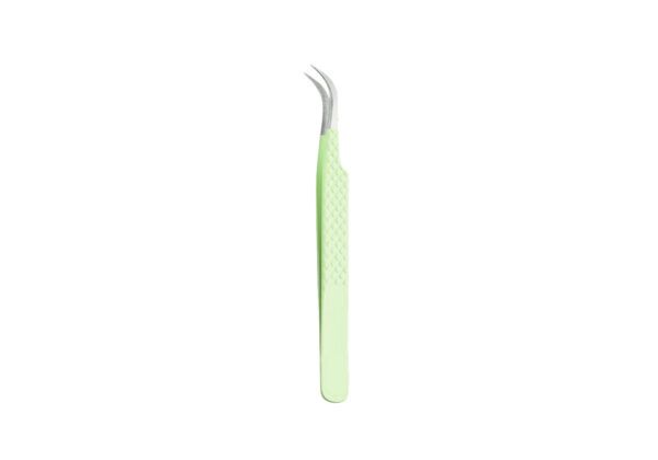 Light Green Glint Curved Isolation Tweezer