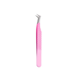 Pink 45 Degree Boot Diamond Grip Tweezer